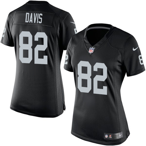 Women's Elite Al Davis Nike Jersey Black Home - #82 NFL Oakland Raiders